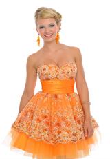 Precious Formals C55079.  Available in Gold, Orange